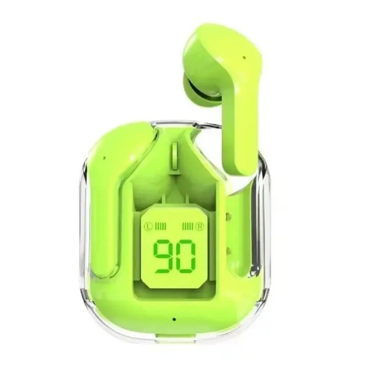 Air31 earbuds With SILICON POUCH wireless crystal Transparent and Bluetooth Air 31Type C